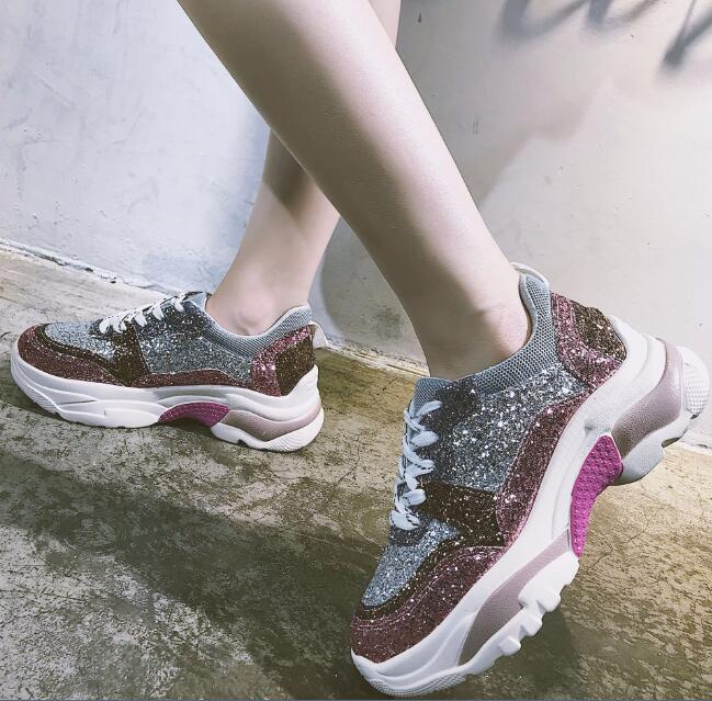 Fashion Glitter Platform Women Sneakers