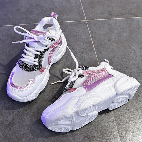 New Fashion Bling Platform Breathable Mesh Sneakers