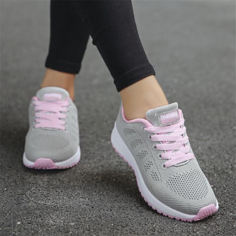 Fashion Breathable Walking Mesh Flat Shoes For Women