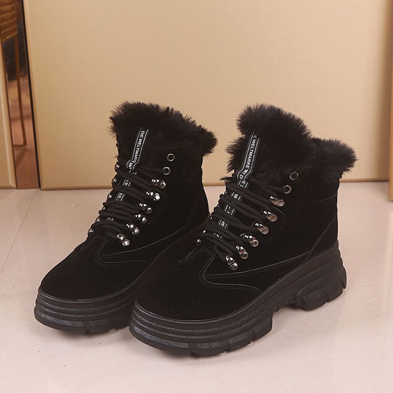 High Quilty Platform Plush Women's Winter Sneakers