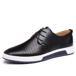 New Fashion Leather Breathable Brand Flat Men's Shoes