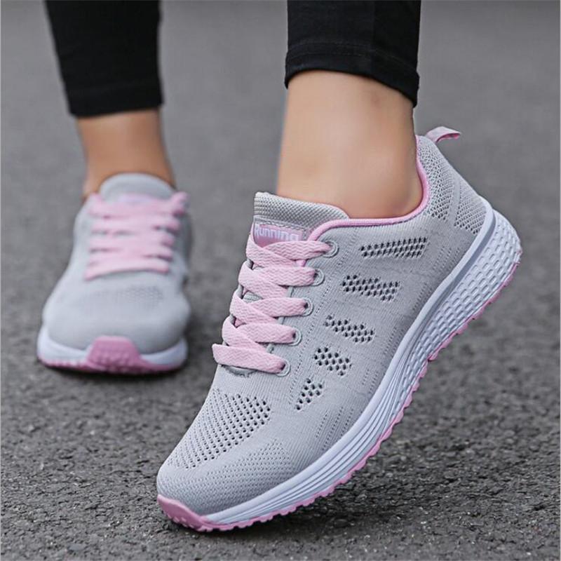 Fashion Breathable Walking Mesh Flat Shoes For Women