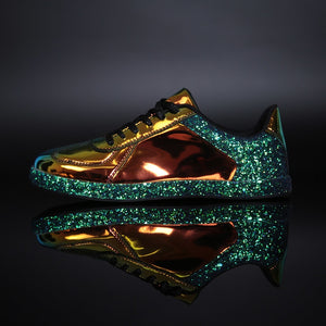 Gold Glitter Shinny Bling Fashion Women Sneakers