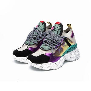 2019 New Color Matching Platform Casual Shoes