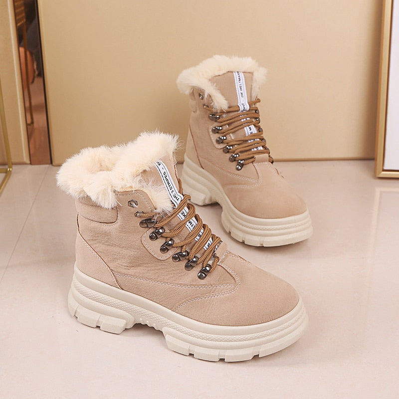 High Quilty Platform Plush Women's Winter Sneakers