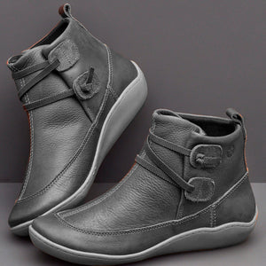 Vintage Style Fashion Women's Soft Leather Round Toe Shoes