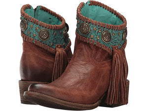 Women Genuine Leather Tassel Ankle Boots
