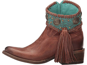 Women Genuine Leather Tassel Ankle Boots