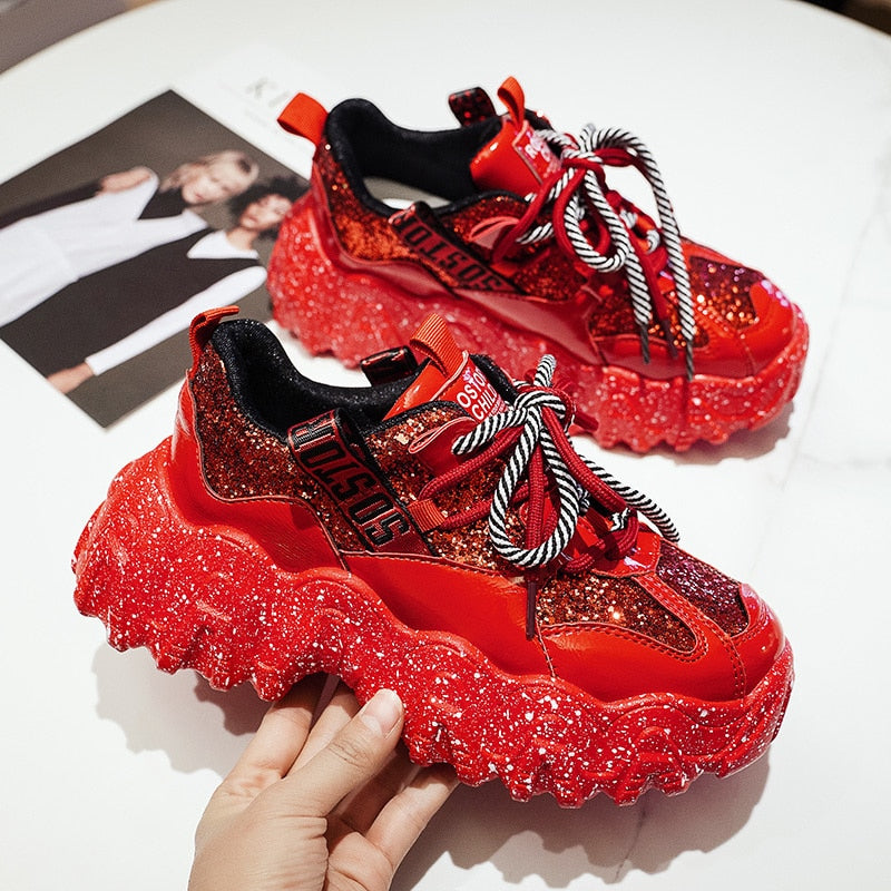 2020 New Designer Platform Shining Sneakers