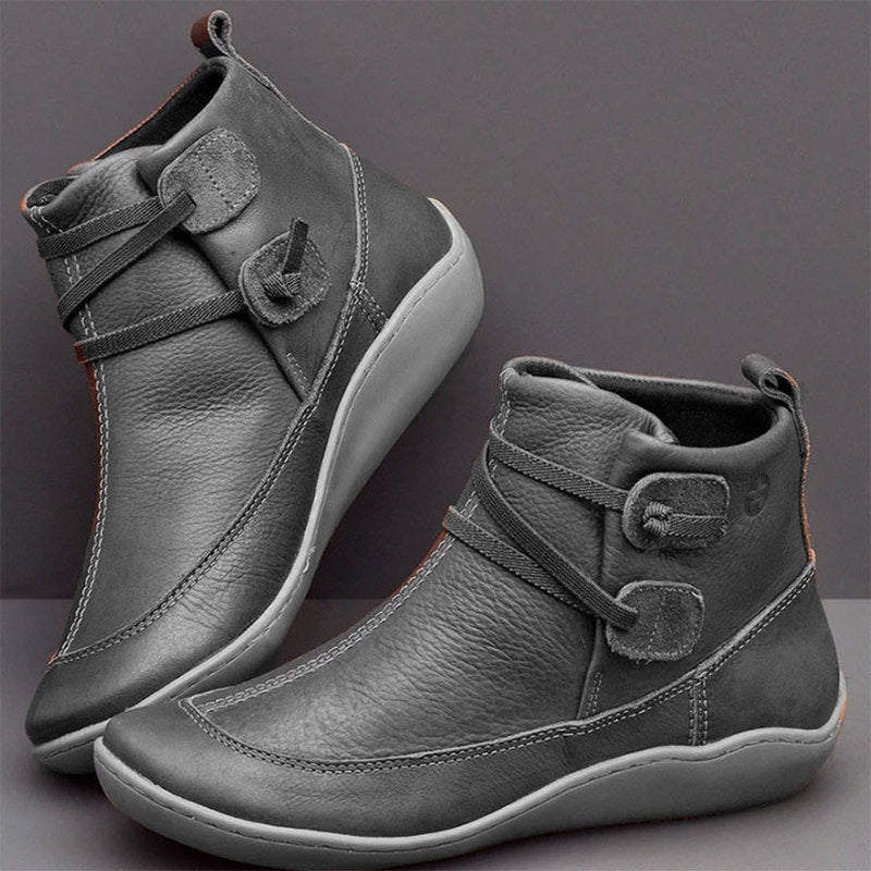 Vintage Style Fashion Women's Soft Leather Round Toe Shoes