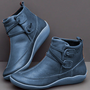 Vintage Style Fashion Women's Soft Leather Round Toe Shoes
