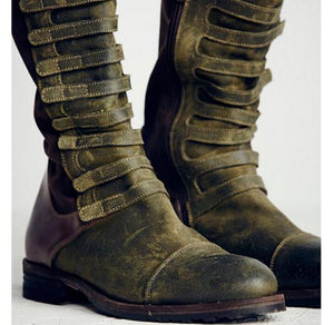 Bandage Frosted Zipper Thigh-high Chelsea Boots Shoes