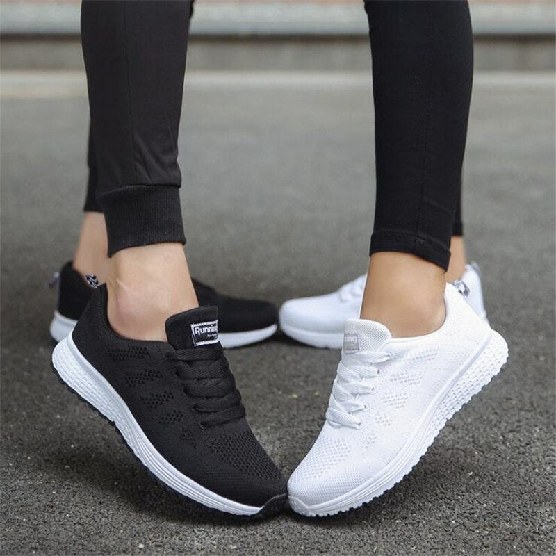 Fashion Breathable Walking Mesh Flat Shoes For Women