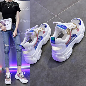 New Fashion Bling Platform Breathable Mesh Sneakers