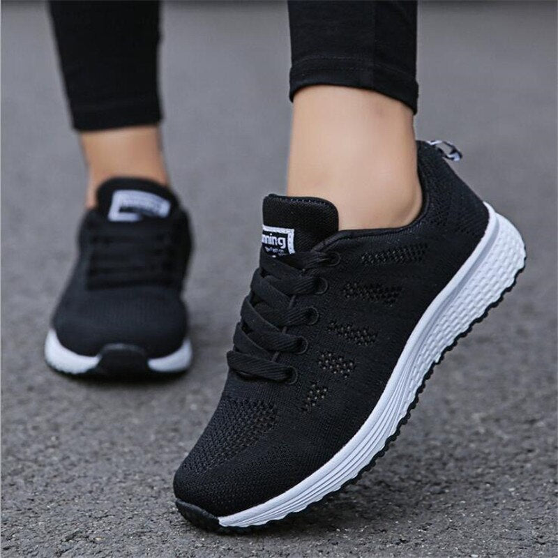 Fashion Breathable Walking Mesh Flat Shoes For Women