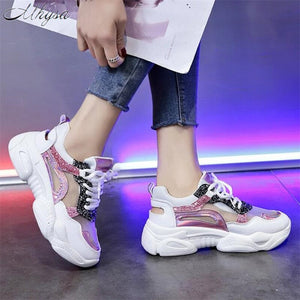 New Fashion Bling Platform Breathable Mesh Sneakers