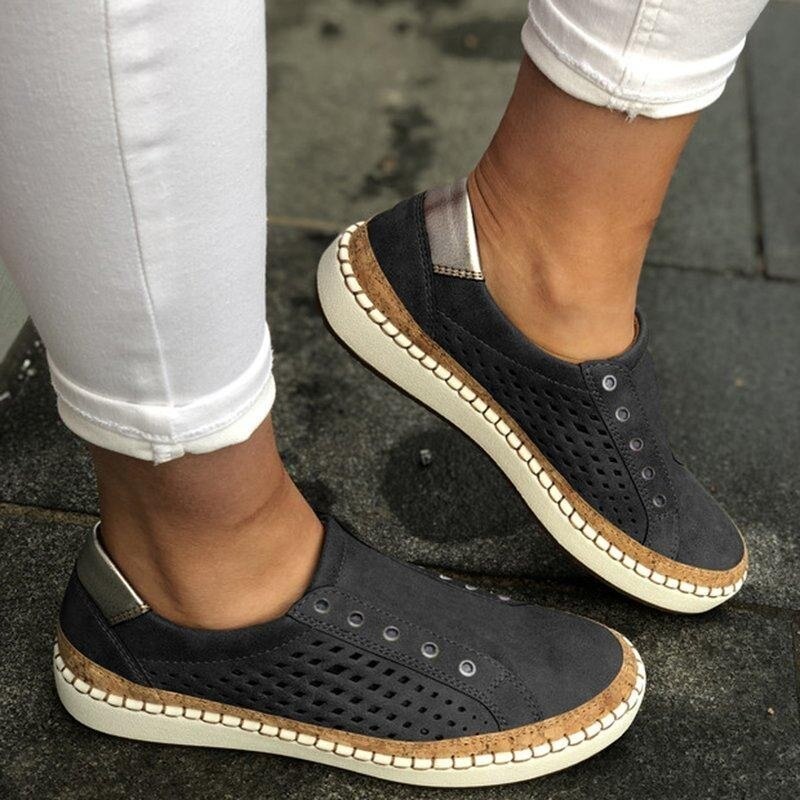 2019 New Hollow Out Breathable Women Flats Shoes