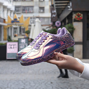 Gold Glitter Shinny Bling Fashion Women Sneakers