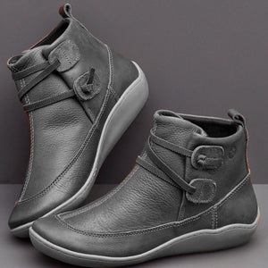 Vintage Style Fashion Women's Soft Leather Round Toe Shoes